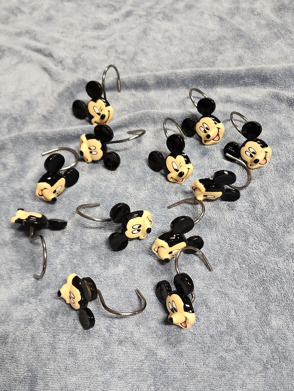 Disney Mickey Mouse Black and Cream Shower Curtain Hooks